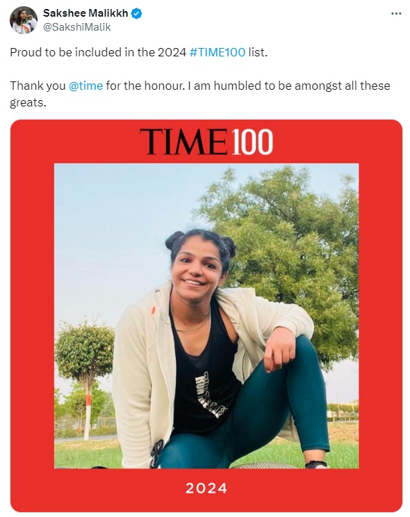 Sakshi Malik,Haryana News,Haryana wrestler Sakshi Malik,Haryana wrestler,America Time Magazine Icon List,अमेरिका टाइम मैगजीन,America News,America 