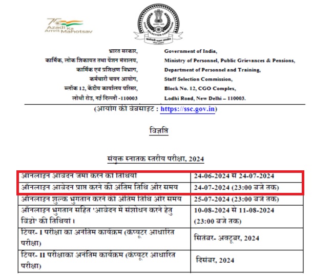 SSC CGL 2024: Apply now for Combined Graduate Level Exam, recruitment for 17 thousand posts